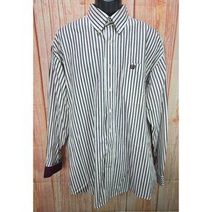 Cinch Mens Striped Button-Down Shirt Large Stretch Fabric